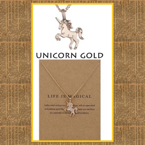 🦄 Gold Plated Unicorn Pendant Necklace🦄 - Picture 1 of 3